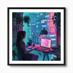 Kawaii Art Lofi Art Print