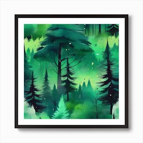 Watercolor Forest Art Print