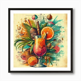 Tiki Cocktail 4 Art Print