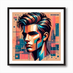 Abstract Man'S Face Art Print