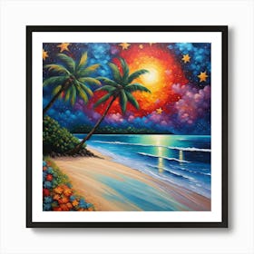 Coastal Oasis: Embracing Digital Tranquility in a Mobile-First World wall art fine Art Print