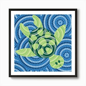 Abstract Aboriginal Turtle Dot Painting Art Print