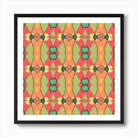 Abstract Pattern Pattern Orange Green African Art Print