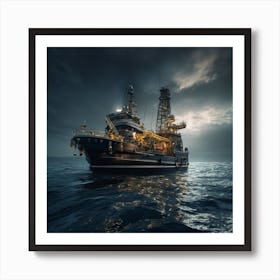 Ship At Sea Art Print