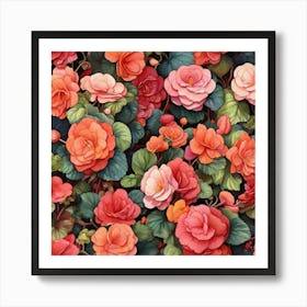 Colorful Of Begonia Square Art Print 2 Art Print