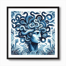 Medusa Snakes Hair Wall Art Art Print