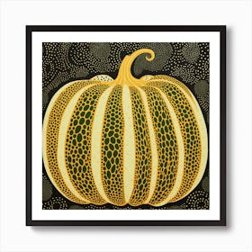 Yayoi Kusama Inspired Pumpkin Green 2 Art Print