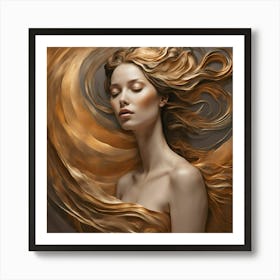 Golden Haired Woman Art Print