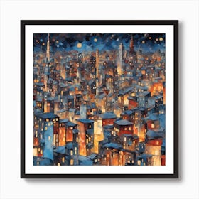 City At Night Art Print