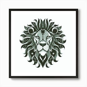 Lion Head Tattoo Art Print