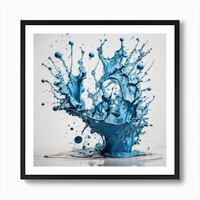 Blue Splash Art Print