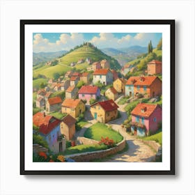 Village In Italy Art Print Art Print