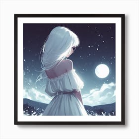 Moonlight Girl Art Print