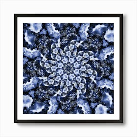 Blue Abstract Pattern From Spots Art Print