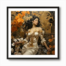 Lady In Gold 1 Art Print