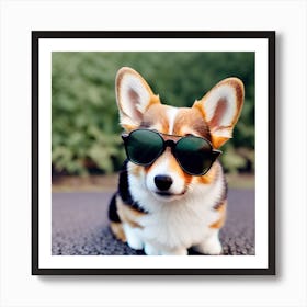 Corgi Wearing Sunglasses 4 Art Print