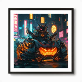 Pumpkin Car (Cyberpunk37) Art Print