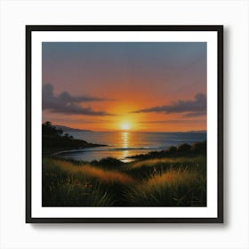 Default Brush Painting Of Sunrise 1 Art Print