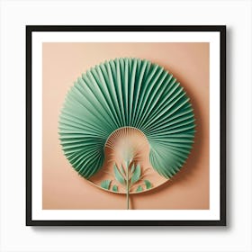 Aesthetic style, Green fan of palm leaves Art Print