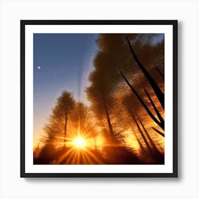 Sunset In The Forest 1 Art Print