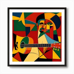 'The Man With The Guitar' Art Print