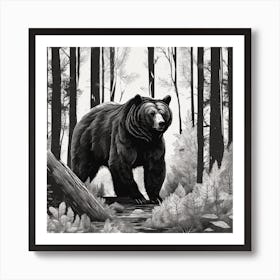 Bear In The Woods Poster