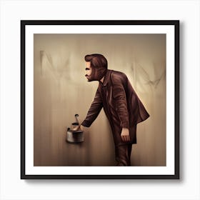 Man With A Bucket Art Print