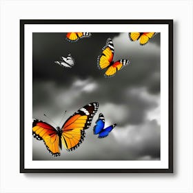 Butterflies In The Sky Art Print