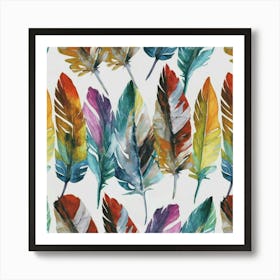 Watercolor Feathers 2 Art Print