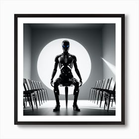 Robot Sitting In A Chair 1 Art Print