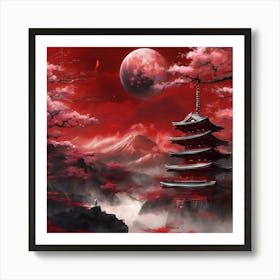 Red Pagoda Art Print