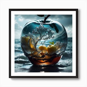 Apple In Water Art Print