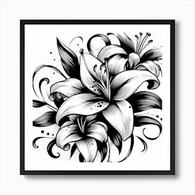 Lily flowers 1 Art Print