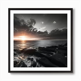 Sunset Over The Ocean 256 Art Print