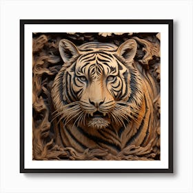 Tiger Carving 1 Art Print