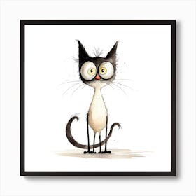 Cute Black Cat Art Print