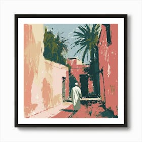 Man Walking Down Alley Art Print