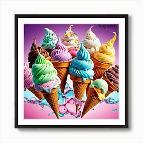 Ice Cream Cones 1 Art Print