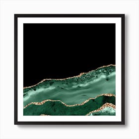 Emerald & Gold Agate Texture 02 Art Print