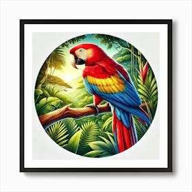 Parrot In The Jungle 3 Art Print