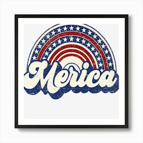 Trending Merica Usa Rainbow America Stars Men Women Art Print