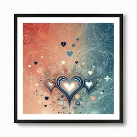 Hearts Wallpaper Art Print
