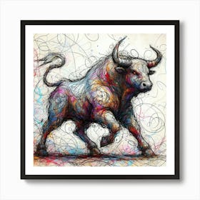 Acrylic Bull Art Print