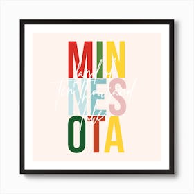 Minnesota Land Of Ten Thousand Lakes Color Art Print