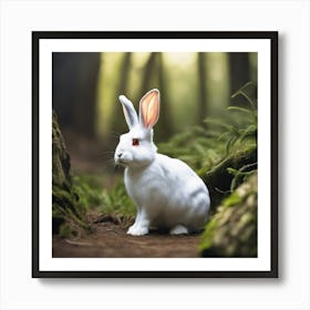 White Rabbit In The Forest 13 Art Print