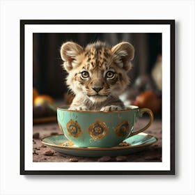 Lion Cub In A Teacup 1 Art Print
