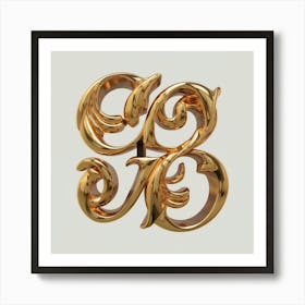 Gold Letter S Art Print