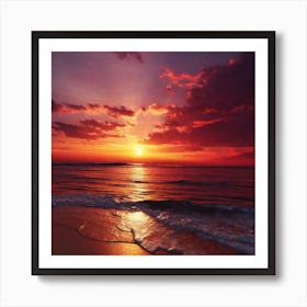 Sunset On The Beach 145 Art Print