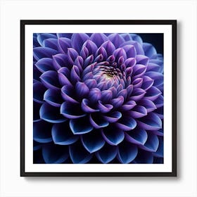 Indigo Dahlia Art Print