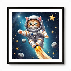 Cat In Space Art Print